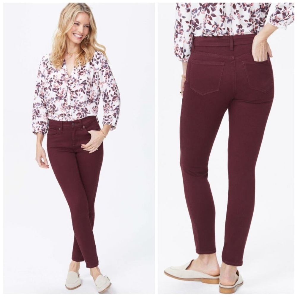 NYDJ Ami Skinny Legging Women's Burgundy Jeans Size 6